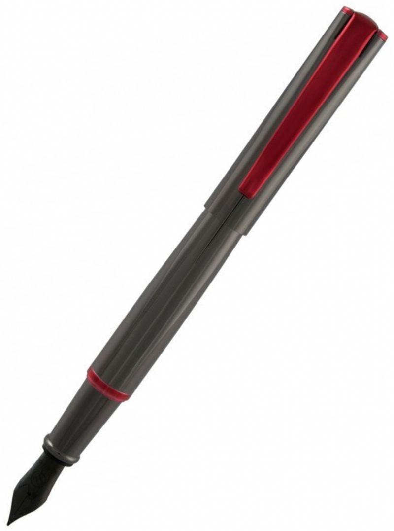 Monteverde Impressa Fountain - Gun Metal Red Trim - Medium