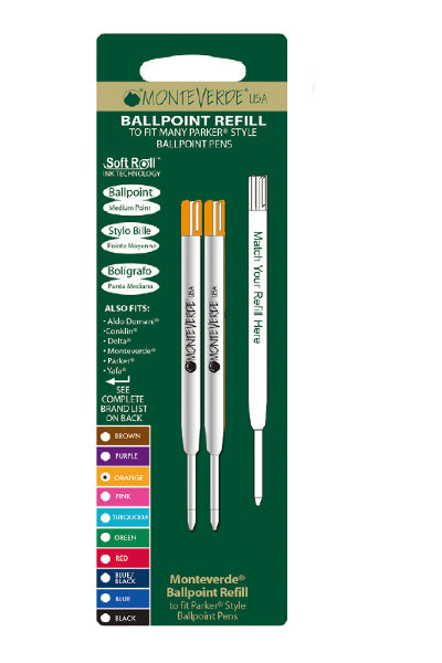 Monteverde P132 Parker Medium Ballpoint Refills - Orange