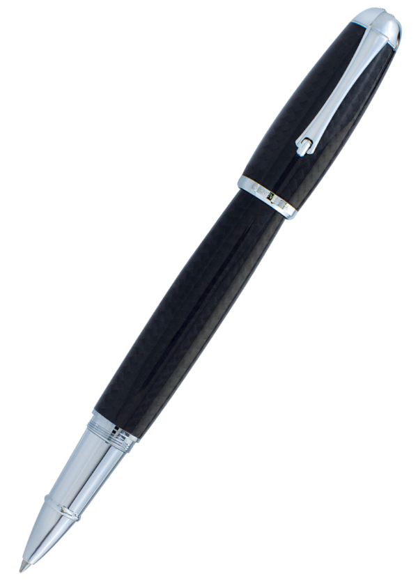Monteverde Super Mega Carbon Fibre Rollerball Pen  - Chrome