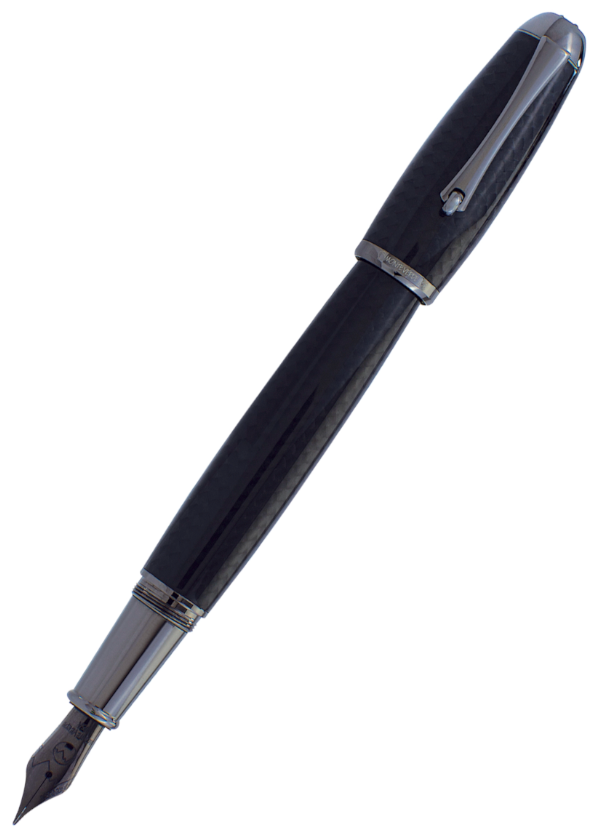 Monteverde Super Mega Carbon Fibre Fountain Pen  - Gunmetal - Medium