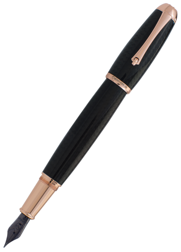 Monteverde Super Mega Carbon Fibre Fountain Pen  - Rose Gold - Broad