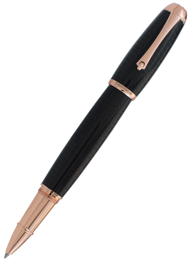 Monteverde Super Mega Carbon Fibre Rollerball Pen  - Rose Gold