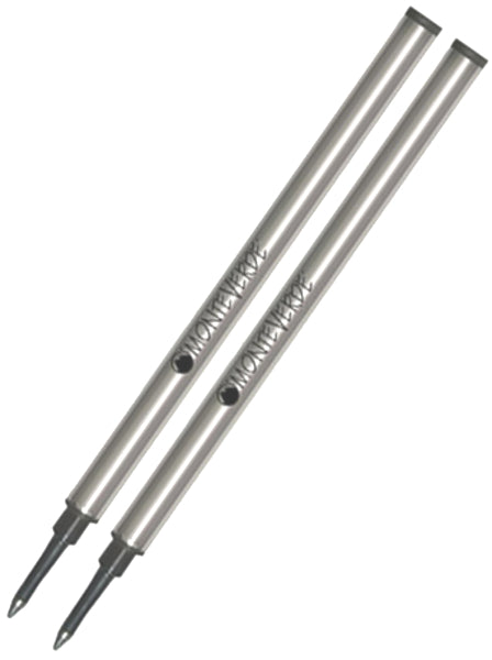 Monteverde W222 International Black Soft Roll Fine Rollerball Refill, Pk2