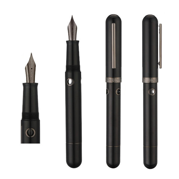 Nahvalur Nautilus Fountain Pen Cephalapod - Black - Stub