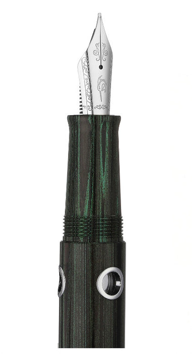 Narwhal (Nahvalur) Nautilus Fountain Pen - Chelonia Green - Double Broad