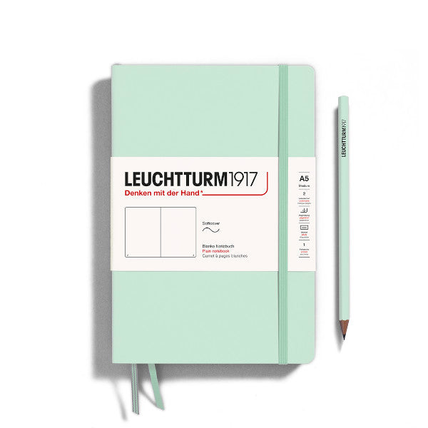 Leuchtturm1917 Notebook Hardcover Medium (A5), 251 Pages, Blank - Mint Green