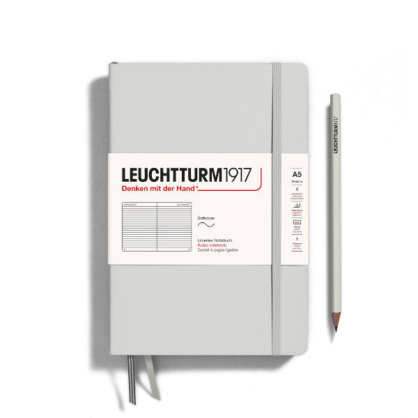 Leuchtturm1917 Notebook Hardcover Medium (A5), 251 Pages, Ruled - Light Grey