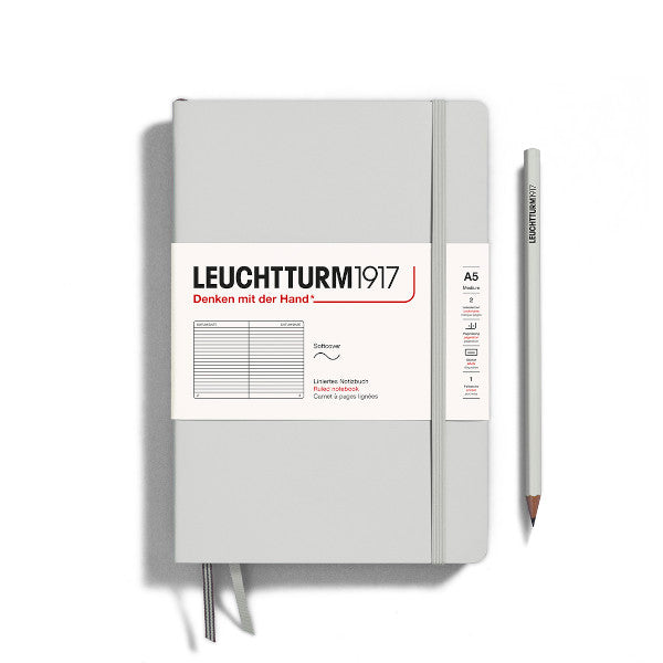 Leuchtturm1917 Notebook Softcover Medium (A5), 123 pages, Ruled, Light Grey