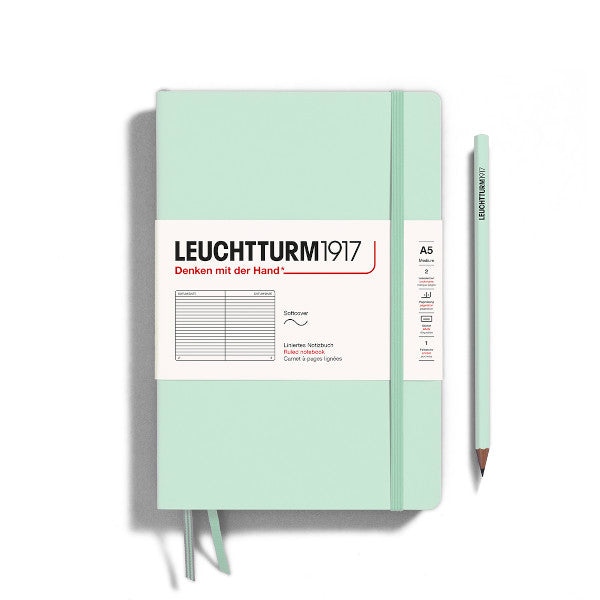 Leuchtturm1917 Notebook Hardcover Medium (A5), 251 Pages, Ruled - Mint Green