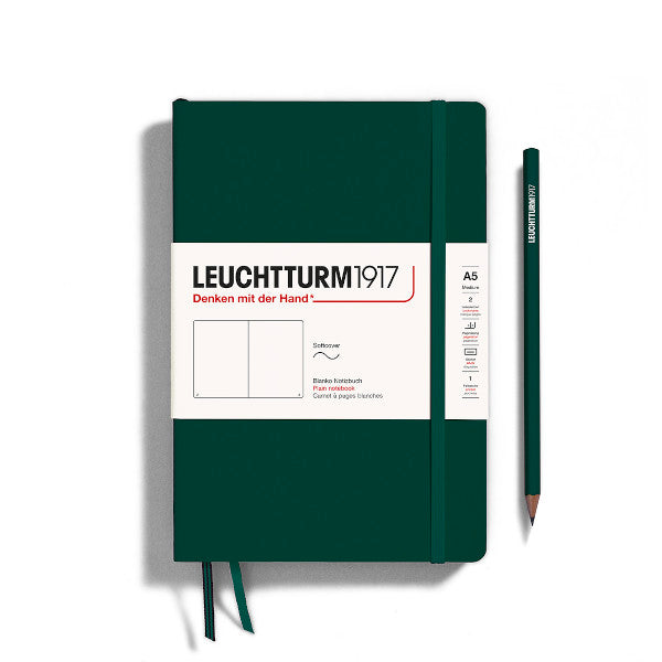 Leuchtturm1917 Notebook Hardcover Medium (A5), 251 Pages, Blank - Forest Green