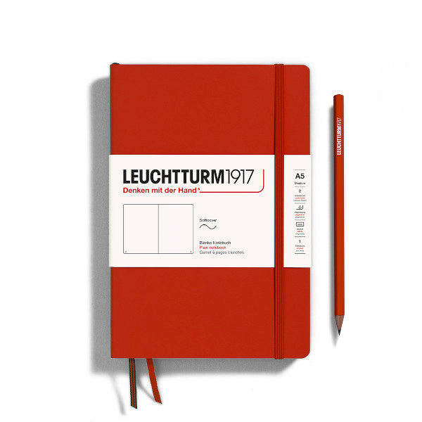 Leuchtturm1917 Notebook Softcover Medium (A5), 123 pages, Blank, Fox Red