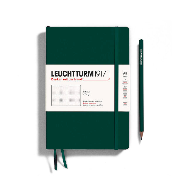 Leuchtturm1917 Notebook Softcover (A5), Dotted, Forest Green