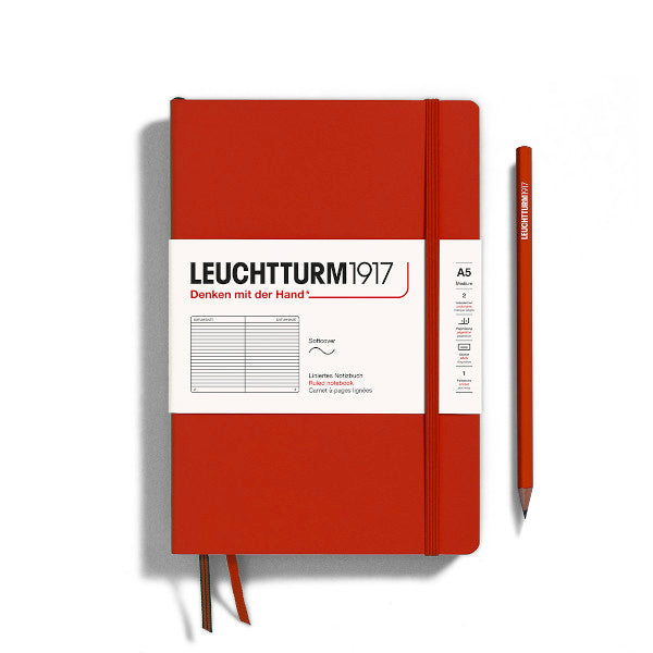 Leuchtturm1917 Notebook Hardcover Medium (A5), 251 Pages, Ruled - Fox Red
