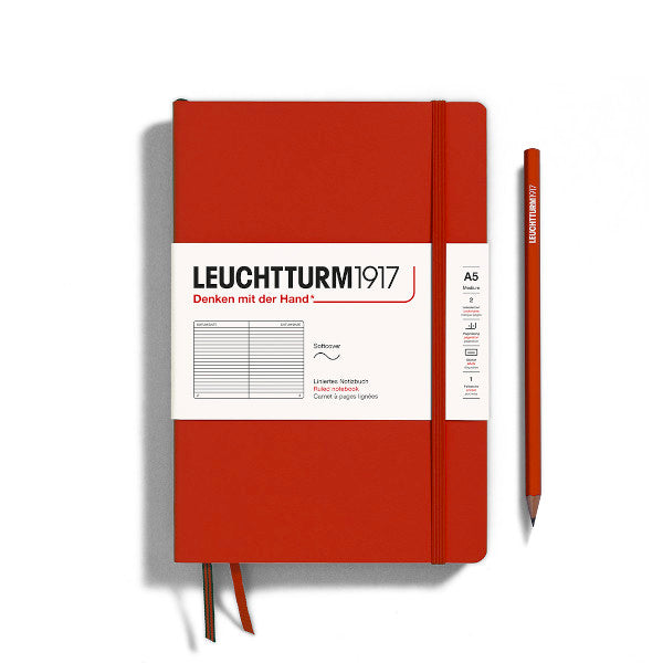 Leuchtturm1917 Notebook Hardcover Medium (A5), 251 pages, Ruled, Fox Red
