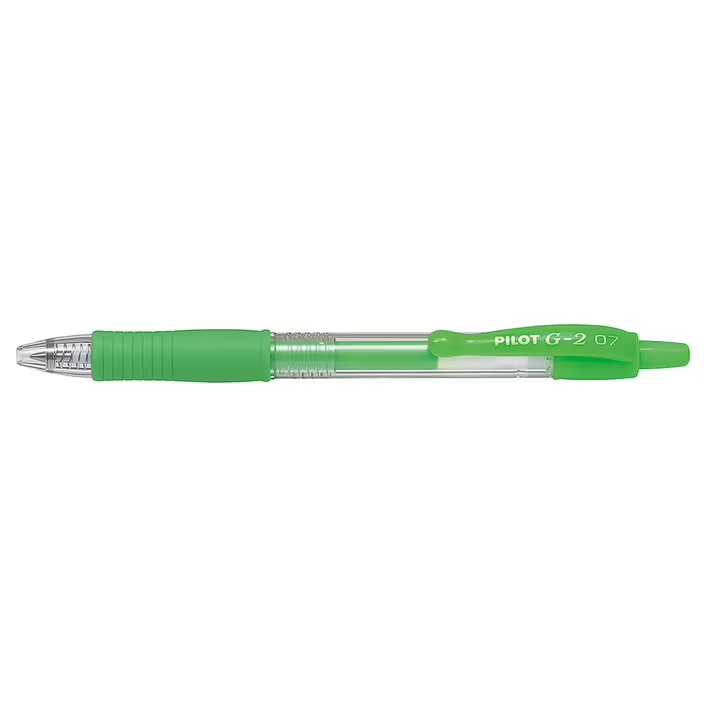 Pilot G-2 Gel Rollerball Pen - Fine 0.7mm, Neon Green