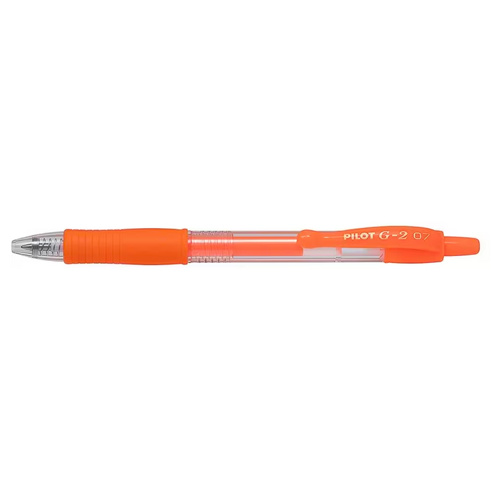 Pilot G-2 Gel Rollerball Pen - Fine 0.7mm, Neon Orange 12 Pack