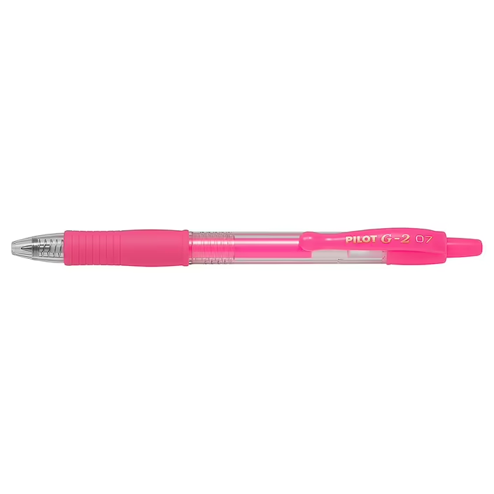 Pilot G-2 Gel Rollerball Pen - Fine 0.7mm, Neon Pink