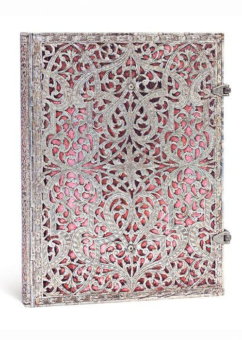 Paperblanks Silver Filigree Blush Pink Lined Journal, Ultra