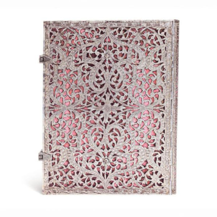 Paperblanks Silver Filigree Blush Pink Lined Journal, Ultra