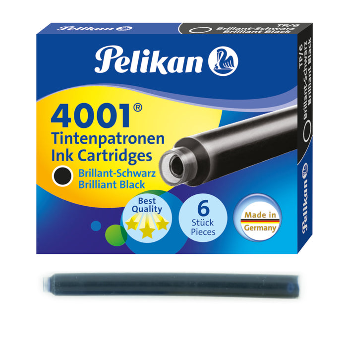 Pelikan 4001 Ink Cartridges - Brilliant Black