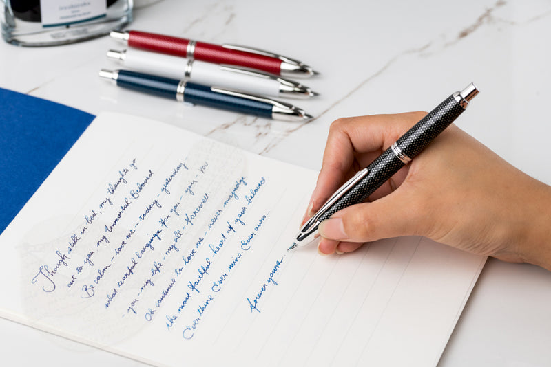 Pilot Capless (Vanishing Point) Blue Carbonesque Fountain Pen - Fine