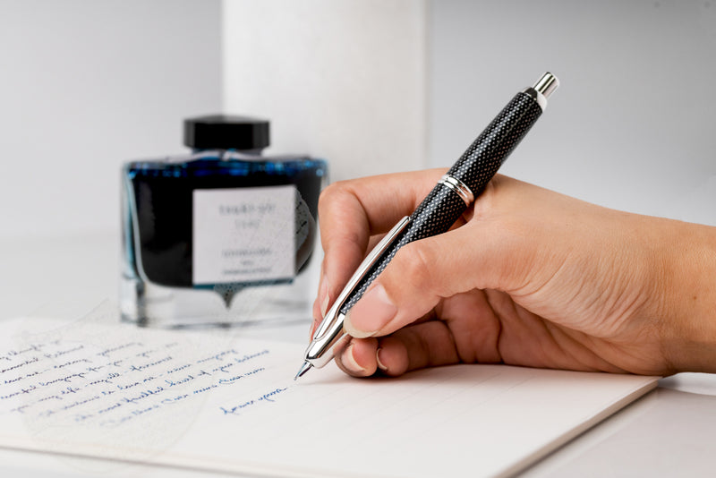 Pilot Capless (Vanishing Point) Black Carbonesque Fountain Pen - Medium