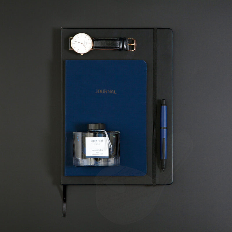 Pilot Capless (Vanishing Point) Matte Blue Fountain Pen - Stub Nib