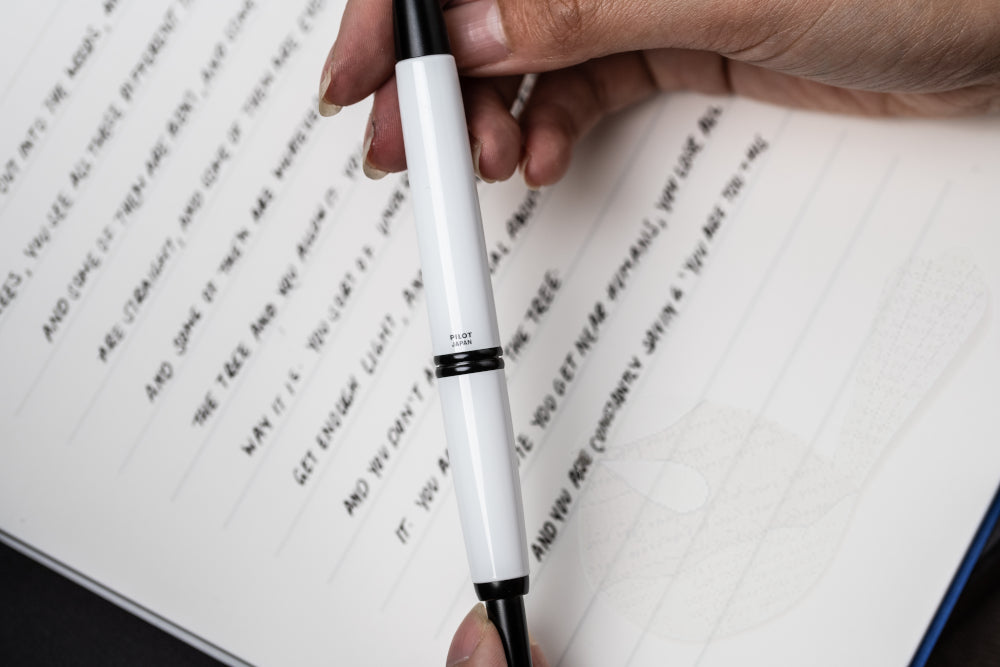 Pilot Capless (Vanishing Point) White Black Accent Fountain Pen - Fine