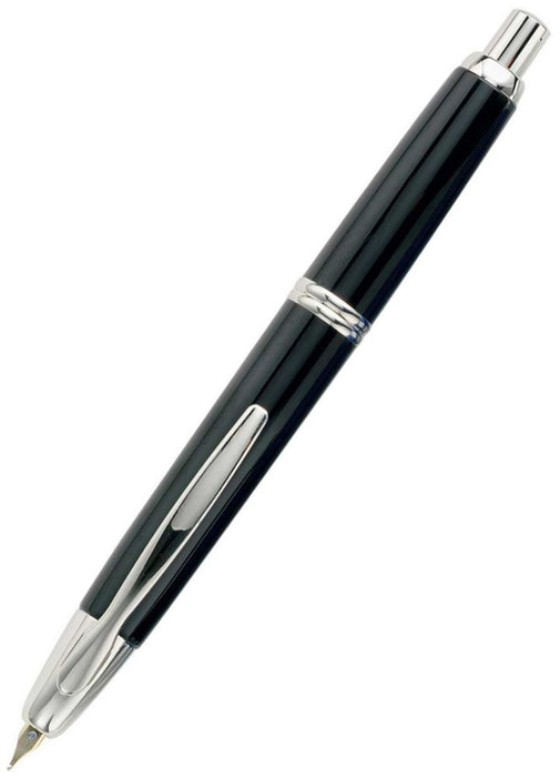 Pilot Capless (Vanishing Point) Rhodium Black Fountain Pen - Extra Fine