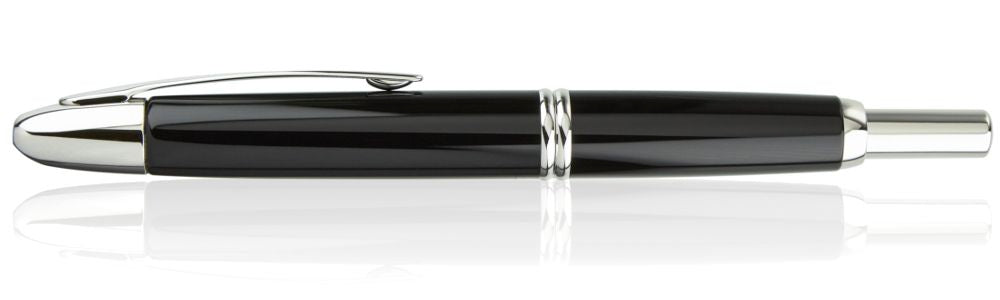 Pilot Capless (Vanishing Point) Rhodium Black Fountain Pen - Extra Fine