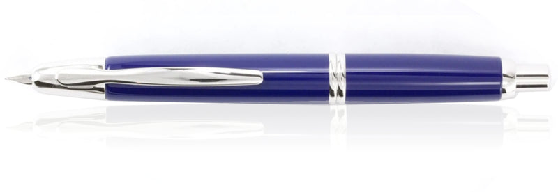 Pilot Capless (Vanishing Point) Rhodium Blue Fountain Pen - Medium
