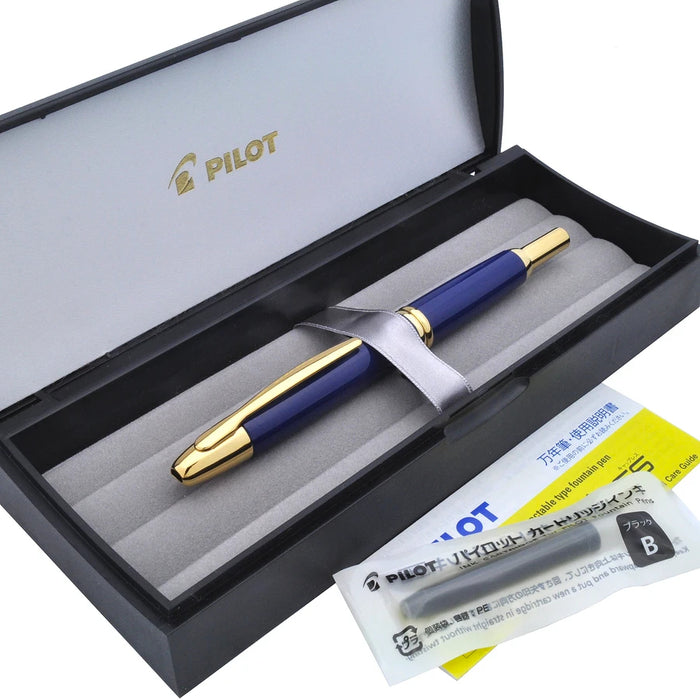 Pilot Capless (Vanishing Point) Gold Blue Fountain Pen - Fine