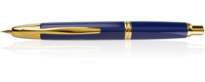 Pilot Capless (Vanishing Point) Gold Blue Fountain Pen - Medium
