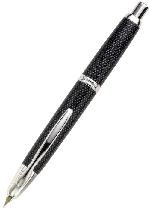 Pilot Capless (Vanishing Point) Black Carbonesque Fountain Pen - Stub