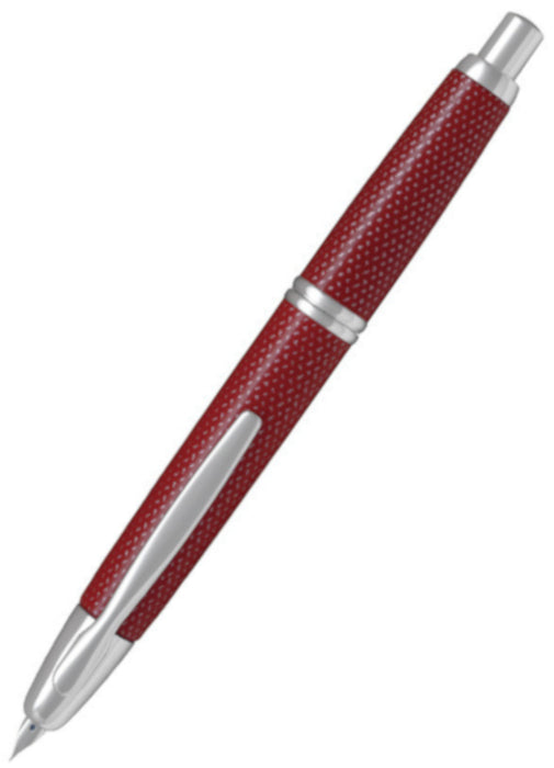Pilot Capless (Vanishing Point) Red Carbonesque Fountain Pen - Fine