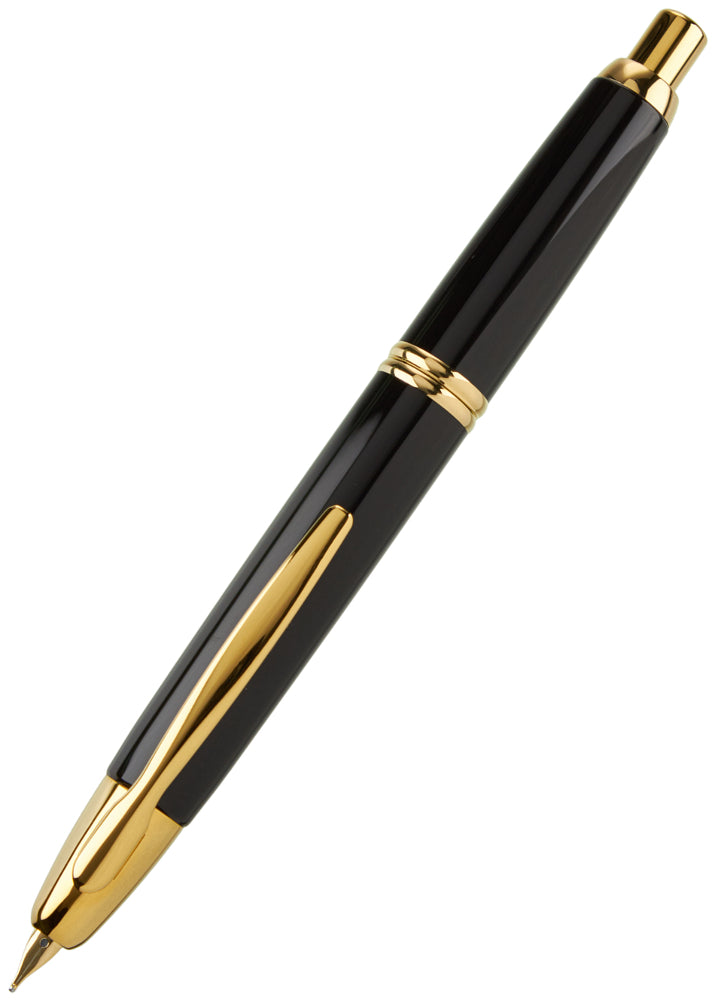 Pilot Capless (Vanishing Point) Gold Black Fountain Pen - Medium
