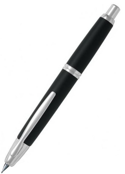 Pilot Capless (Vanishing Point) Rhodium Matte Black Fountain Pen - Medium