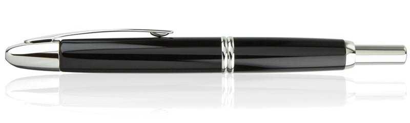 Pilot Capless (Vanishing Point) Rhodium Black Fountain Pen - Fine