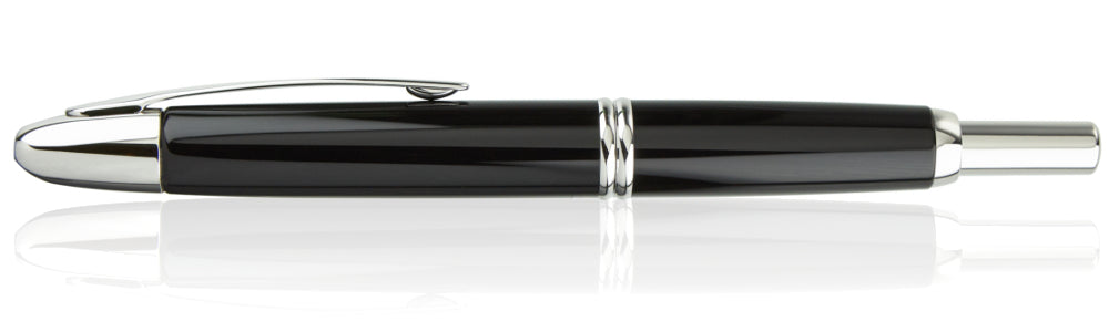Pilot Capless (Vanishing Point) Rhodium Black Fountain Pen - Medium