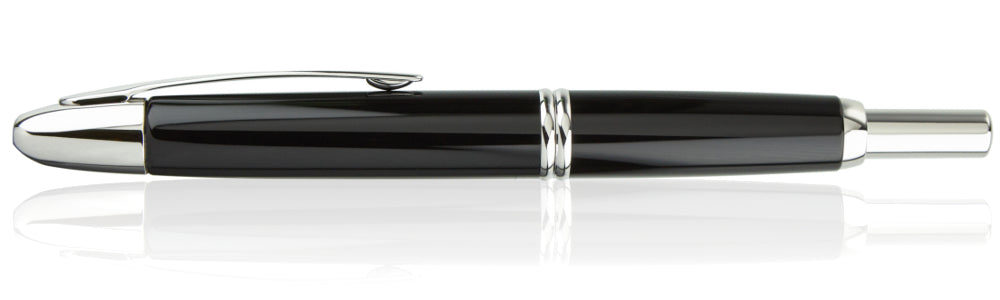 Pilot Capless (Vanishing Point) Rhodium Black Fountain Pen - Stub