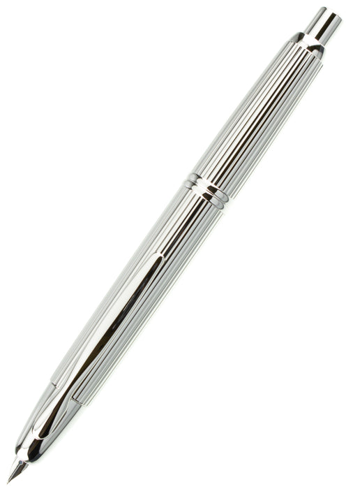 Pilot Capless (Vanishing Point) Silver Stripes Fountain Pen - Fine