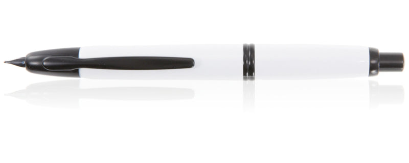 Pilot Capless (Vanishing Point) White Black Accent Fountain Pen - Stub