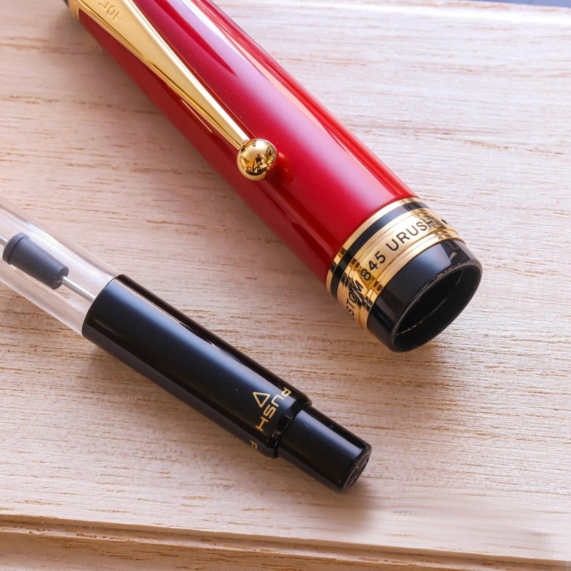 Pilot Custom 845 Urushi Fountain Pen - Vermillion Double Broad
