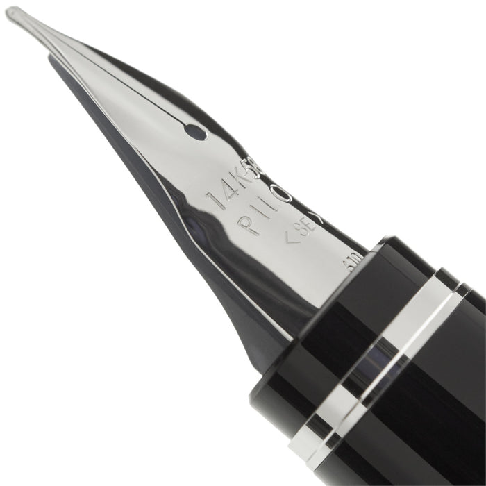 Pilot Falcon Fountain Pen - Black Rhodium Soft Extra Fine