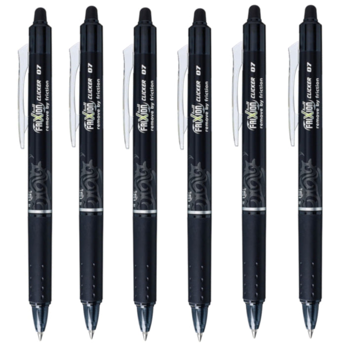 Pilot FriXion Clicker Ballpoint Pen - 0.7mm Black, 6 Pack