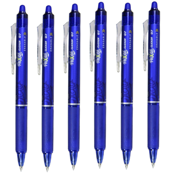Pilot FriXion Clicker Ballpoint Pen - 0.7mm Blue, 6 Pack