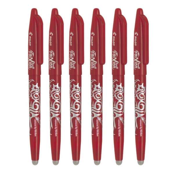 Pilot FriXion Ball Erasable Rollerball Pen - 0.7mm Red, 6 Pack