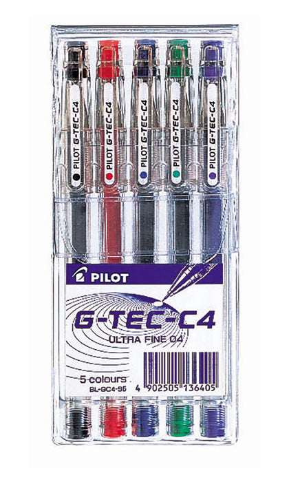 Pilot G-Tec-C Gel Pen - 0.4 mm - 5pc Set