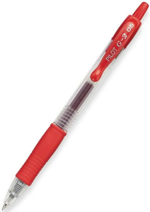 Pilot G-2 Gel Rollerball Pen - Extra Fine 0.5mm, Red 12 Pack