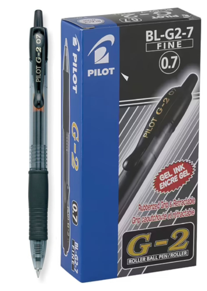 Pilot G2 Gel Rollerball Pen Black Fine 0.7mm, 12 Pack — Pulp Addiction